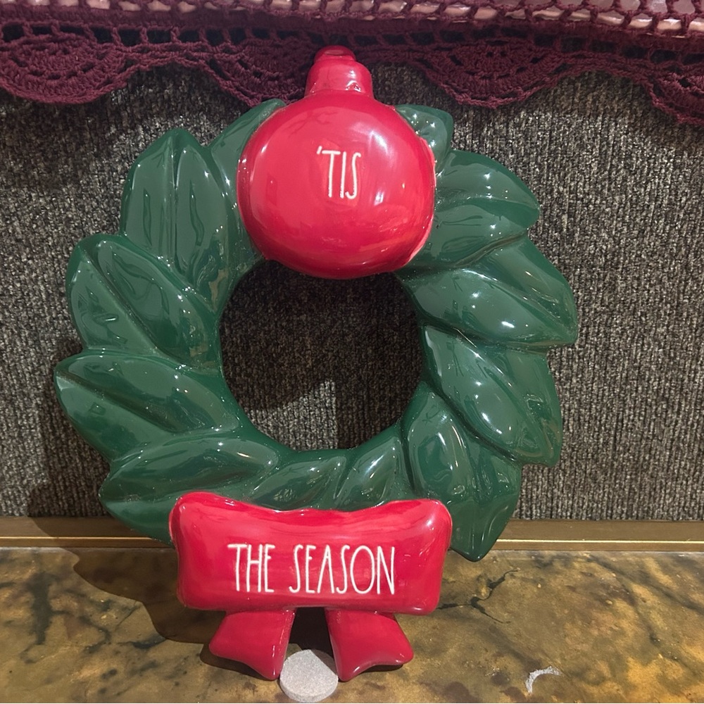 Rae Dunn Green and Red Holiday Wreath